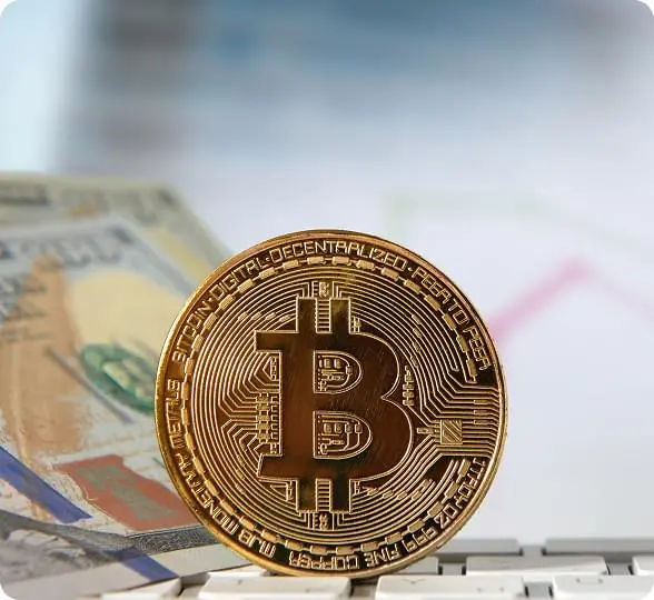 Immediate Evex platform bitcoin and cash background